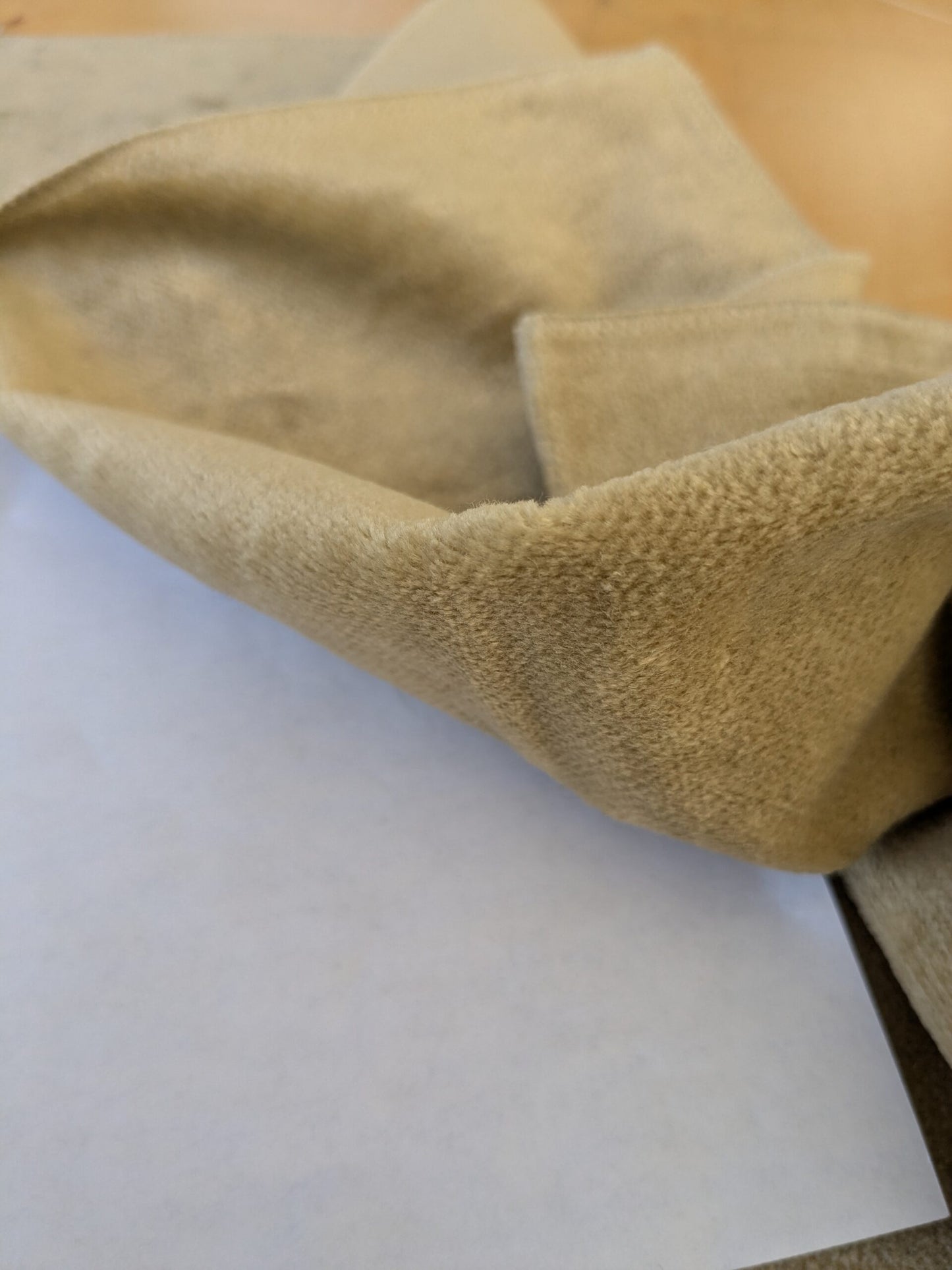 55 EV46 Velvet Square 12" x 26" Scalamandre Grey Watkins Le Fresne Sahara Linen Velvet Solid Brown