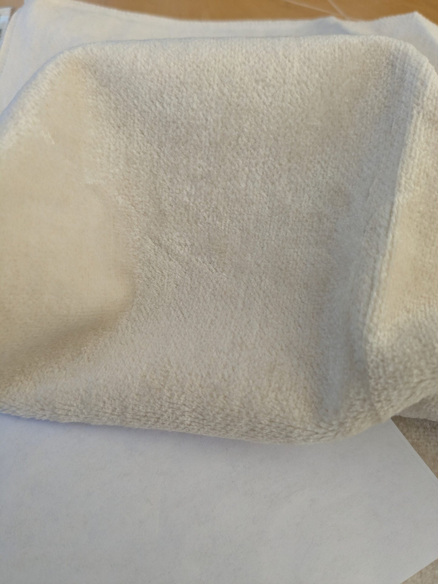 56 EV46 Velvet Square 12" x 26" Scalamandre Grey Watkins Le Fresne Pearl Linen Velvet Solid White