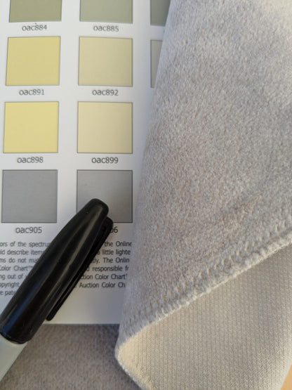 57 EV46 Velvet Square 12" x 26" Scalamandre Grey Watkins Le Fresne Silver Linen Velvet Solid Gray