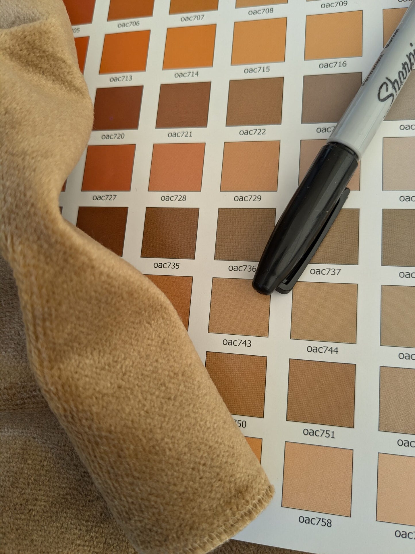 62 EV46 Velvet Square 12" x 26" Scalamandre Grey Watkins Le Fresne Camel Linen Velvet Solid Light Brown