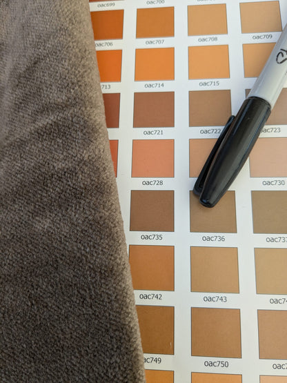 63 EV46 Velvet Square 12" x 26" Scalamandre Grey Watkins Le Fresne Mink Linen Velvet Solid Brown