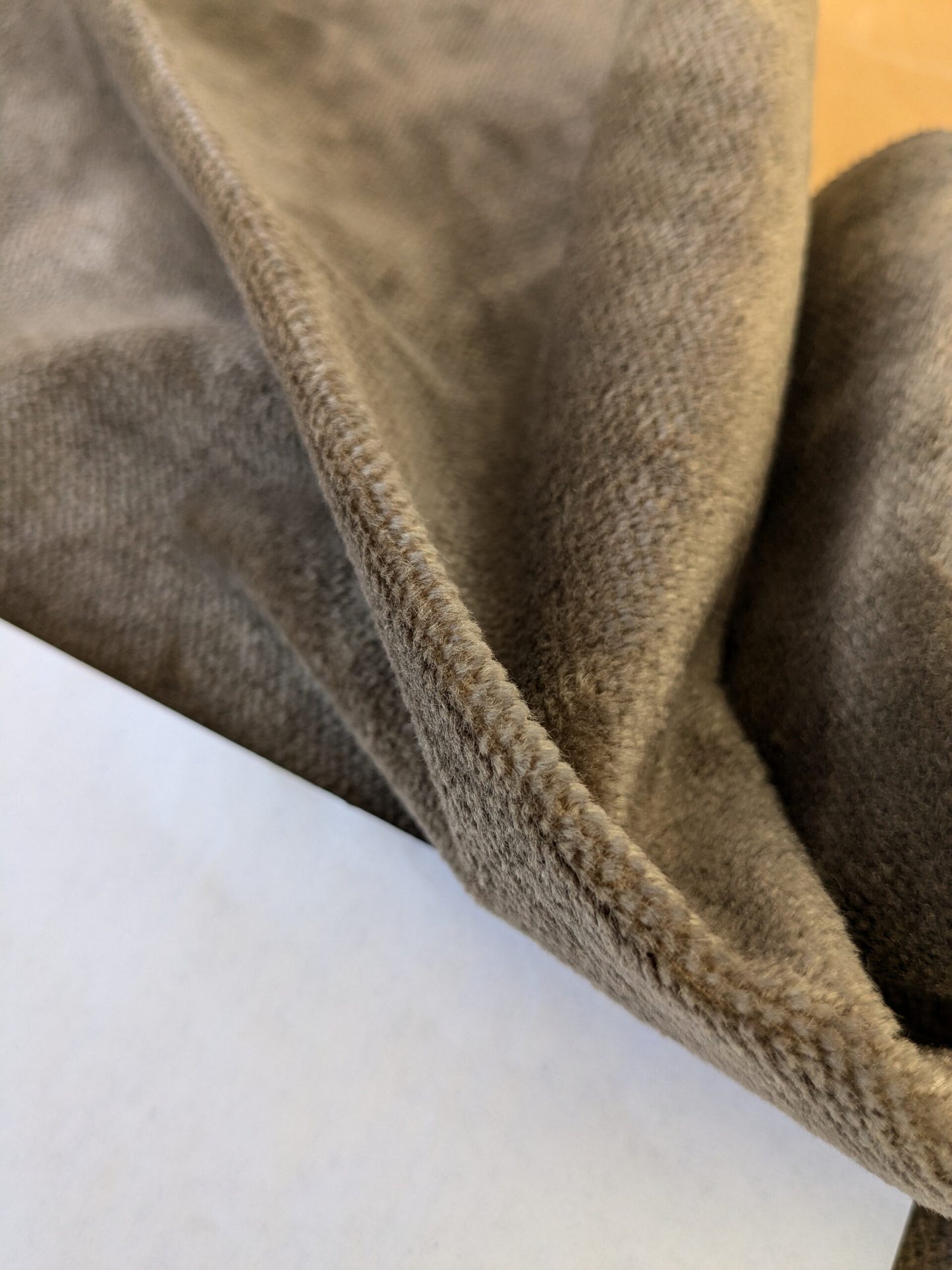 63 EV46 Velvet Square 12" x 26" Scalamandre Grey Watkins Le Fresne Mink Linen Velvet Solid Brown