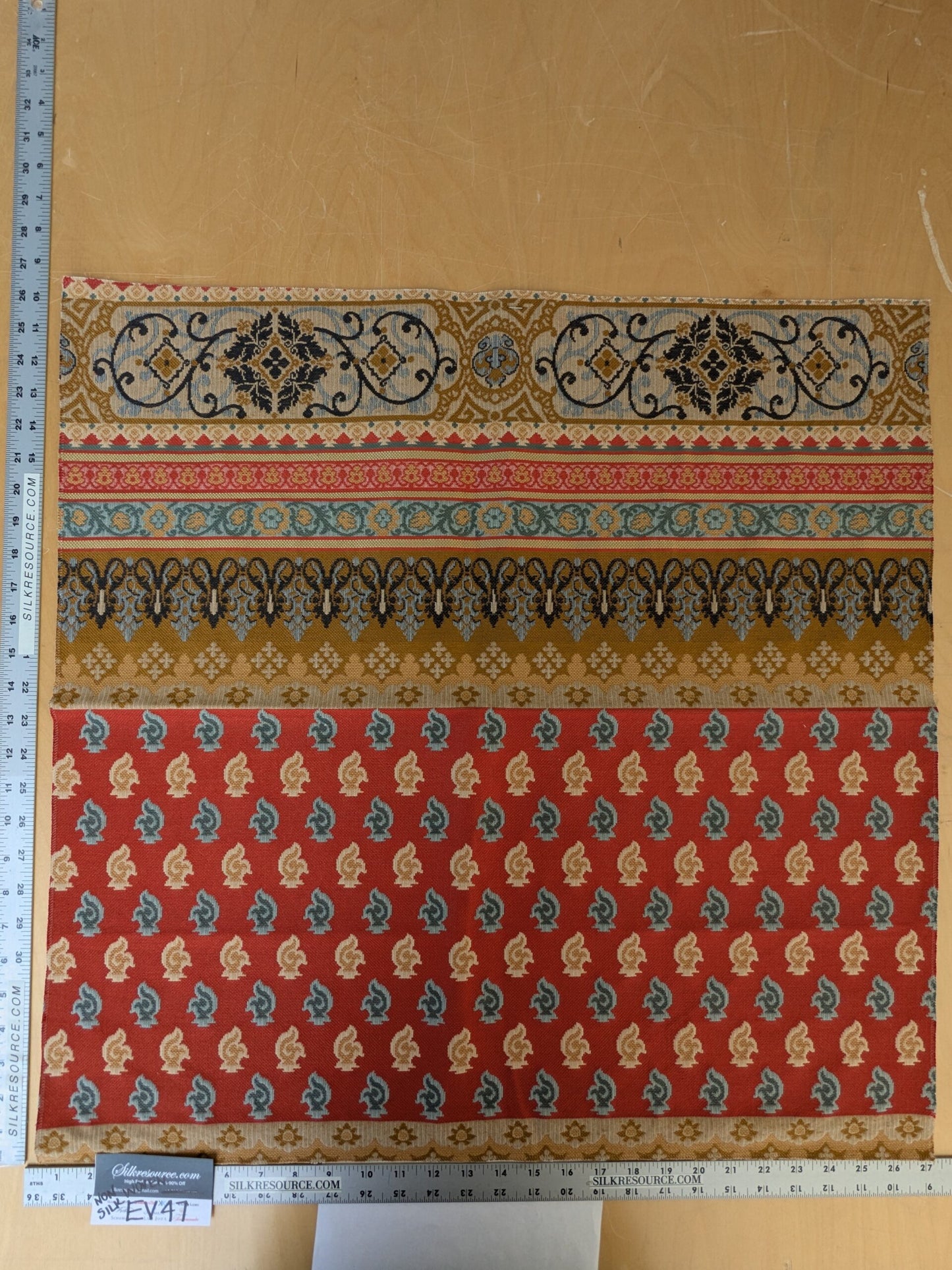 1 EV47 Square Scalamandre Istanbul Rosso Red Historic Small Scale MSRP USD240/y