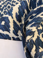 4 EV47 Square Scalamandre Lhasa Ikat Weave Blue White Woven Ikat Abstract Diamond Pattern MSRP USD 362/yard