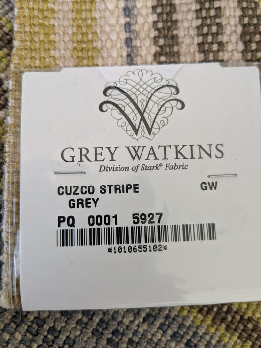 6 EV47 26" x 27" Square  Scalamandre Grey Watkins Cuzco Stripe Grey Strie Stripe Small Scale Texture MSRP USD262/y