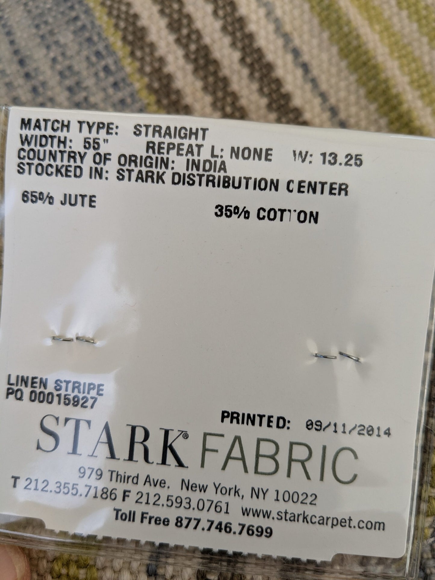 6 EV47 26" x 27" Square  Scalamandre Grey Watkins Cuzco Stripe Grey Strie Stripe Small Scale Texture MSRP USD262/y