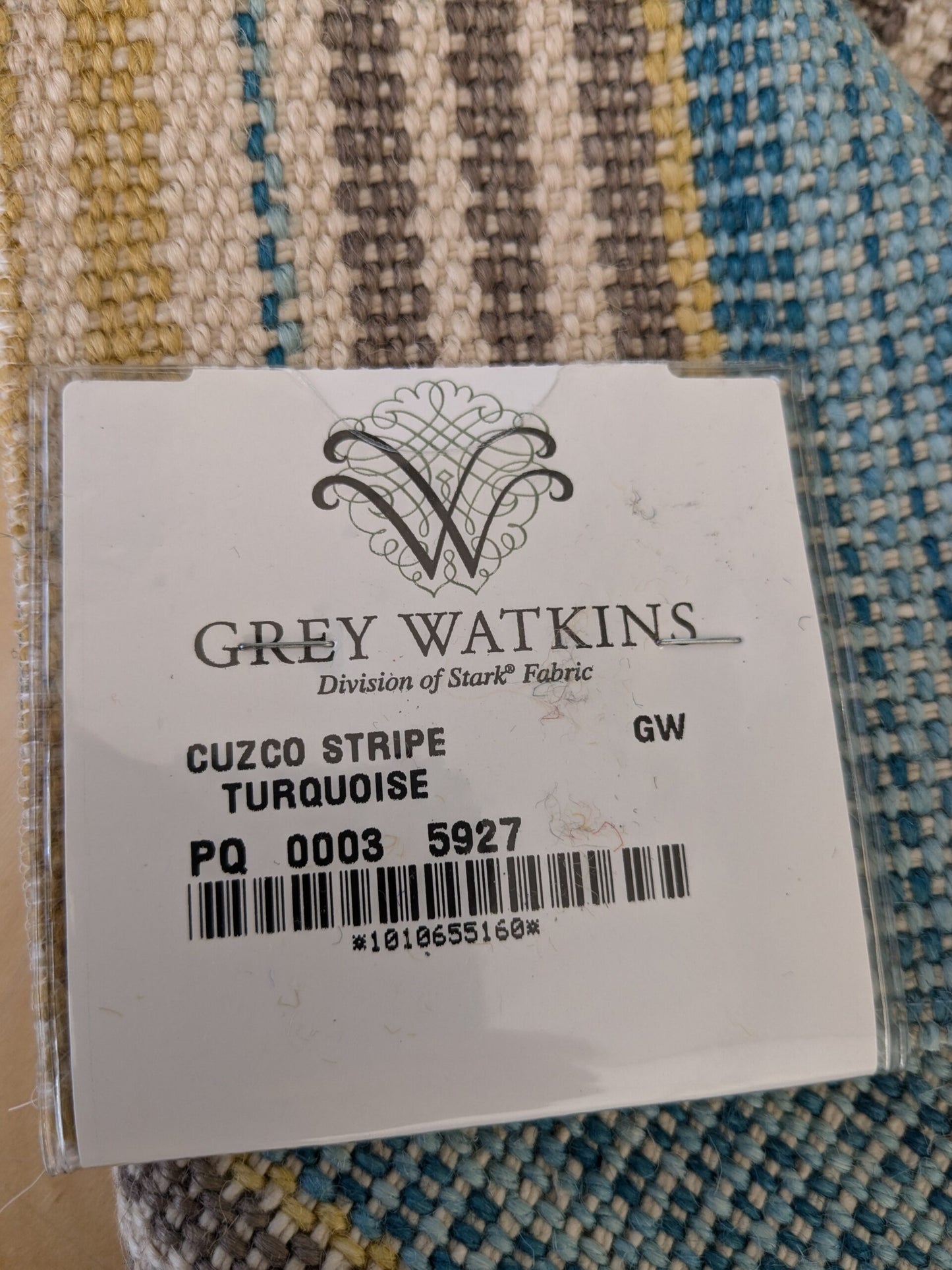 7 EV47 Square  Scalamandre Grey Watkins Cuzco Stripe Turquoise Blue Strie Stripe Small Scale Texture MSRP USD262/y
