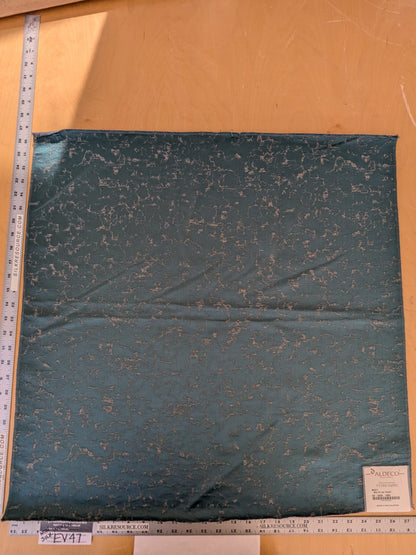 9 EV47 Square  Scalamandre Aldeco Misty Baltic on Taupe Small Jacquard Blue Abstract