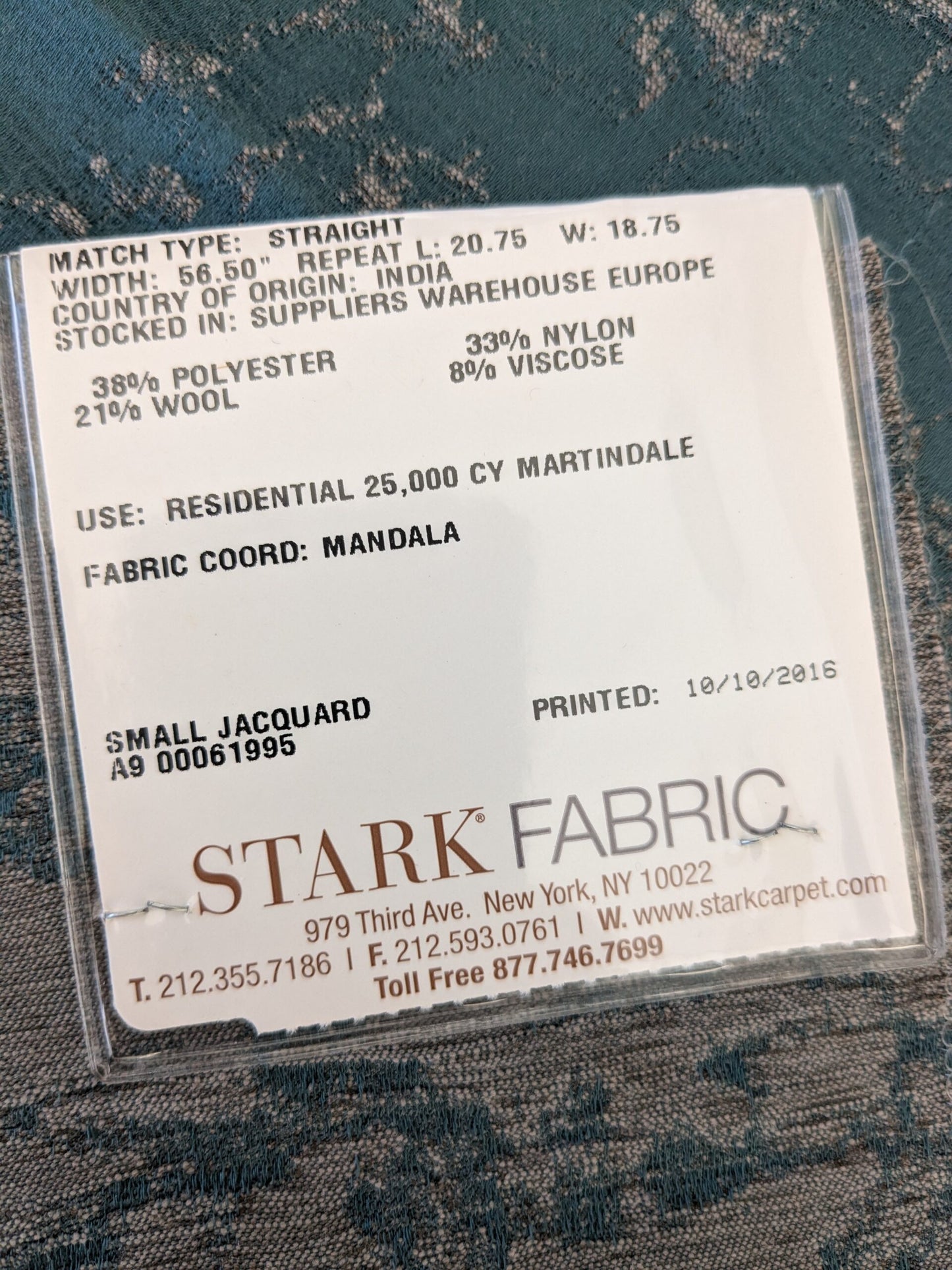 9 EV47 Square  Scalamandre Aldeco Misty Baltic on Taupe Small Jacquard Blue Abstract