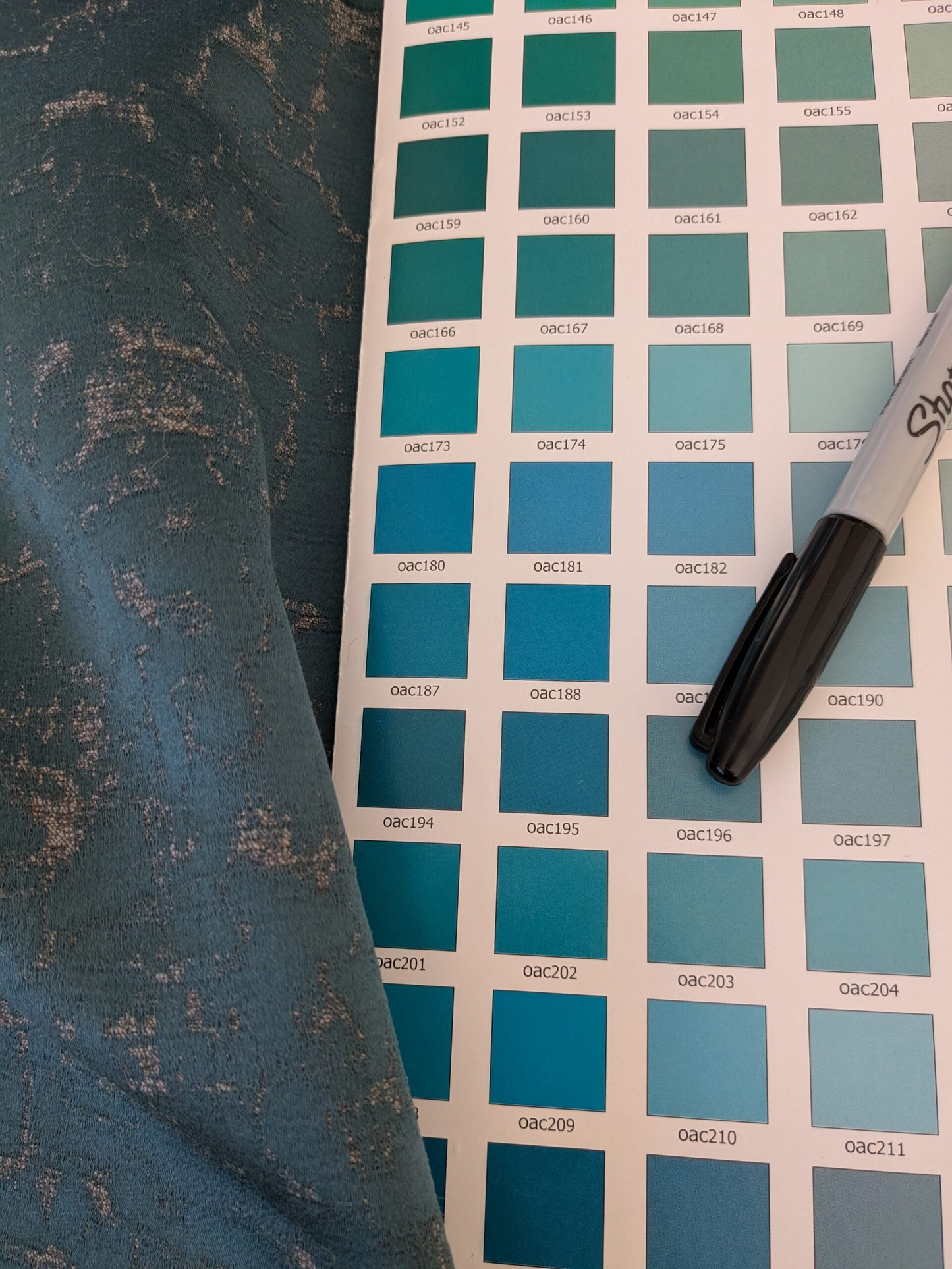 9 EV47 Square  Scalamandre Aldeco Misty Baltic on Taupe Small Jacquard Blue Abstract