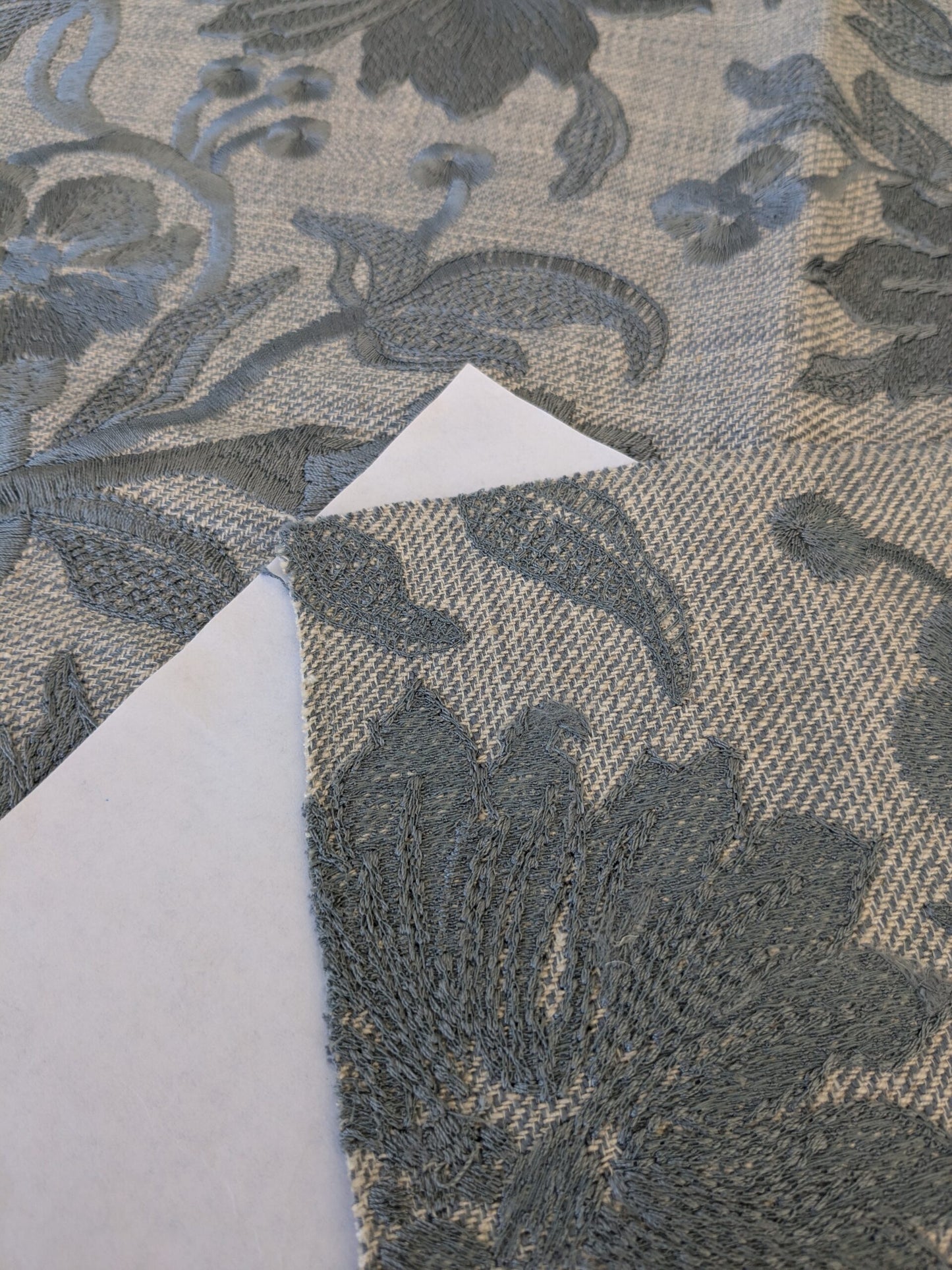 11 EV47 Square Scalamandre Alhambra Various Nina Chambray Embroidery MSRP USD400+