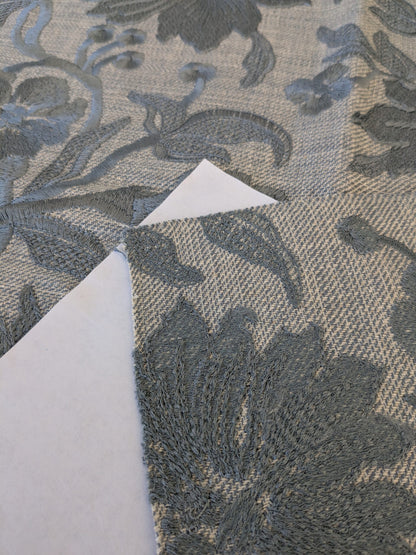 11 EV47 Square Scalamandre Alhambra Various Nina Chambray Embroidery MSRP USD400+