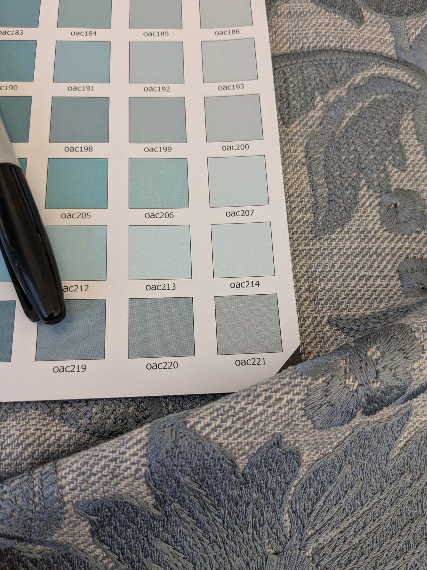 11 EV47 Square Scalamandre Alhambra Various Nina Chambray Embroidery MSRP USD400+