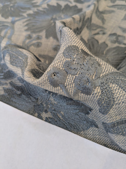 11 EV47 Square Scalamandre Alhambra Various Nina Chambray Embroidery MSRP USD400+