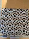 12 EV47 Square Scalamandre Alhambra Grazia Black and Tan Geometric Abstract Embroidery