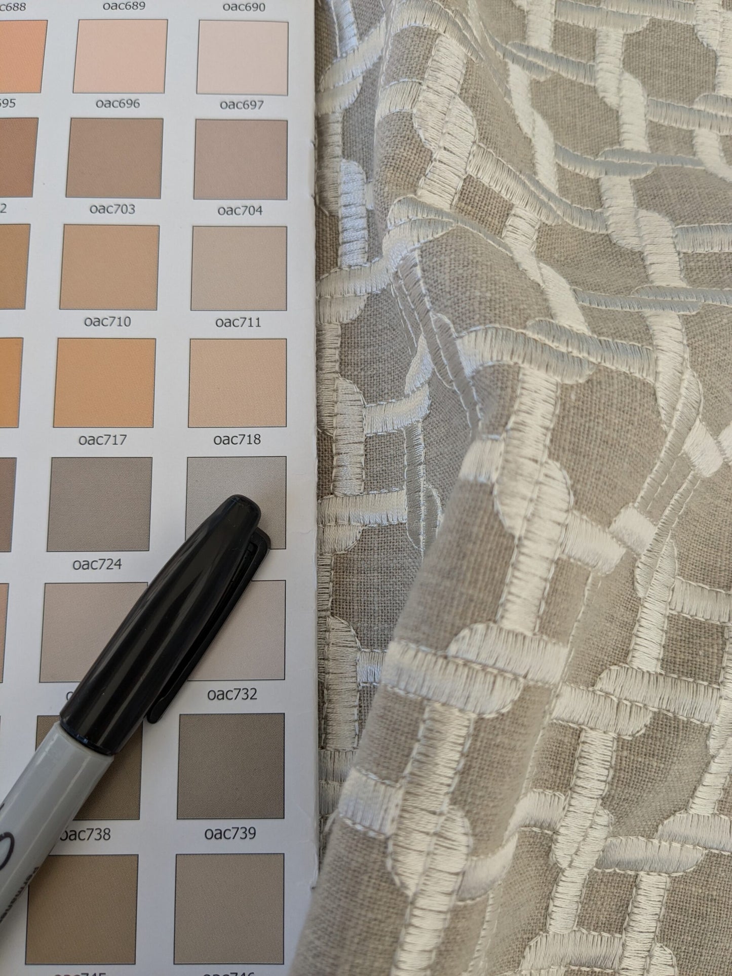 13 EV47 Square Scalamandre Geometric Beige Brown Woven