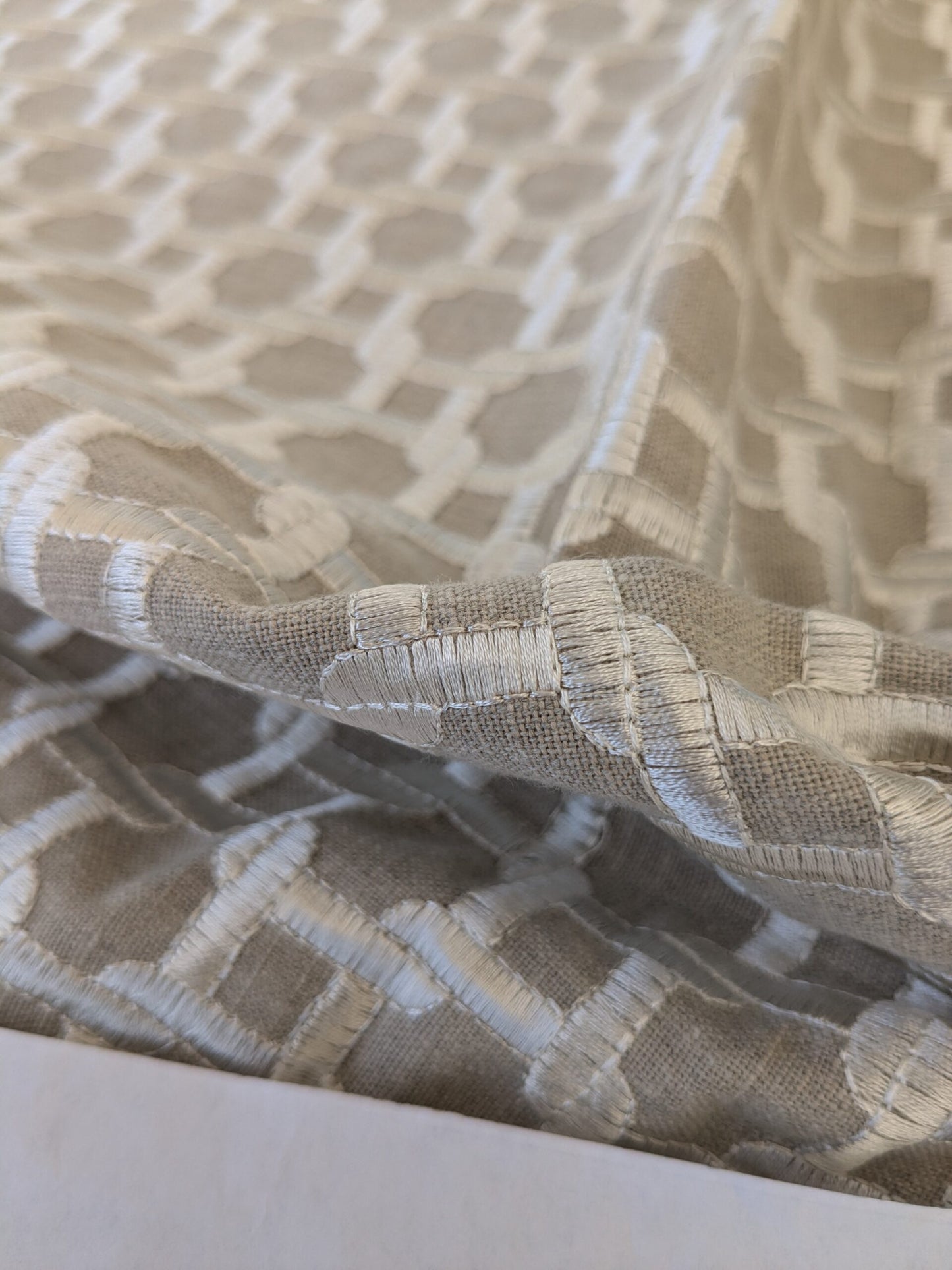 13 EV47 Square Scalamandre Geometric Beige Brown Woven