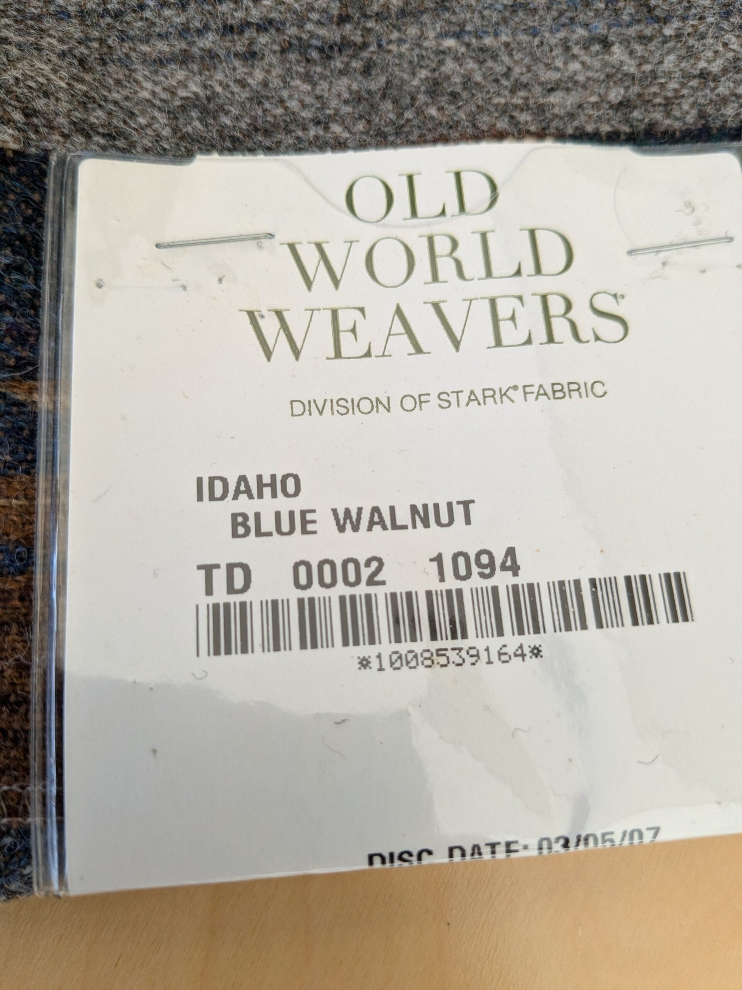 14 EV47 Square Scalamandre Idaho Blue Wallnut 100% Wool Abstract Contemporary