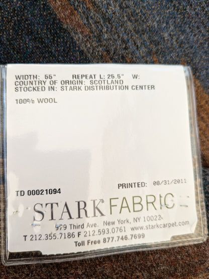14 EV47 Square Scalamandre Idaho Blue Wallnut 100% Wool Abstract Contemporary