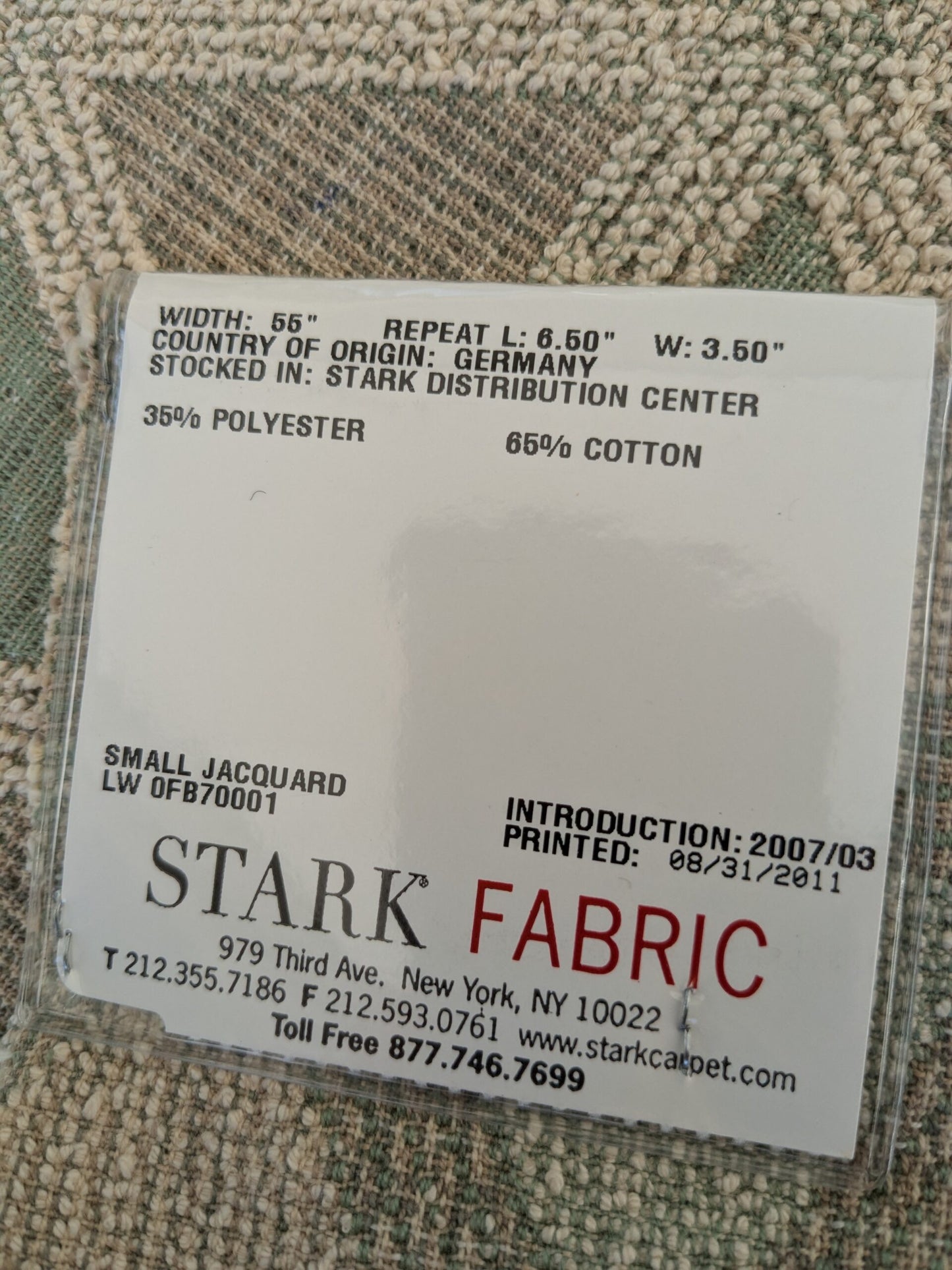 15 EV47 Square Scalamandre Fonthill Vienna Green Small Jacquard Green Beige Polyester Cotton Geometric