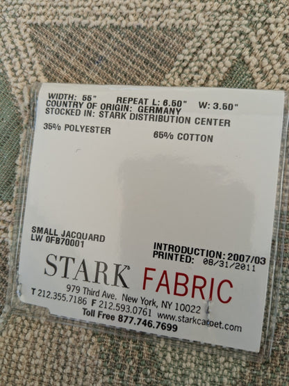 15 EV47 Square Scalamandre Fonthill Vienna Green Small Jacquard Green Beige Polyester Cotton Geometric