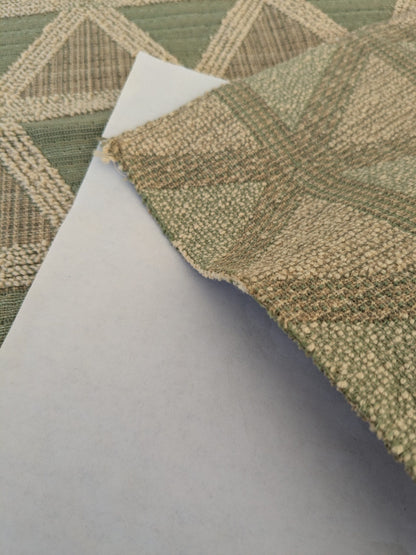 15 EV47 Square Scalamandre Fonthill Vienna Green Small Jacquard Green Beige Polyester Cotton Geometric