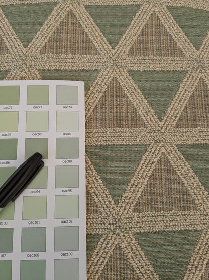 15 EV47 Square Scalamandre Fonthill Vienna Green Small Jacquard Green Beige Polyester Cotton Geometric