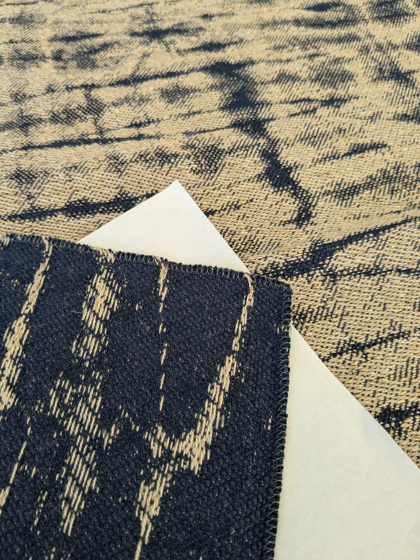 16 EV47 Square Scalamandre Shibori Weave Indigo Blue White Texture Silk Cotton 26"x26"