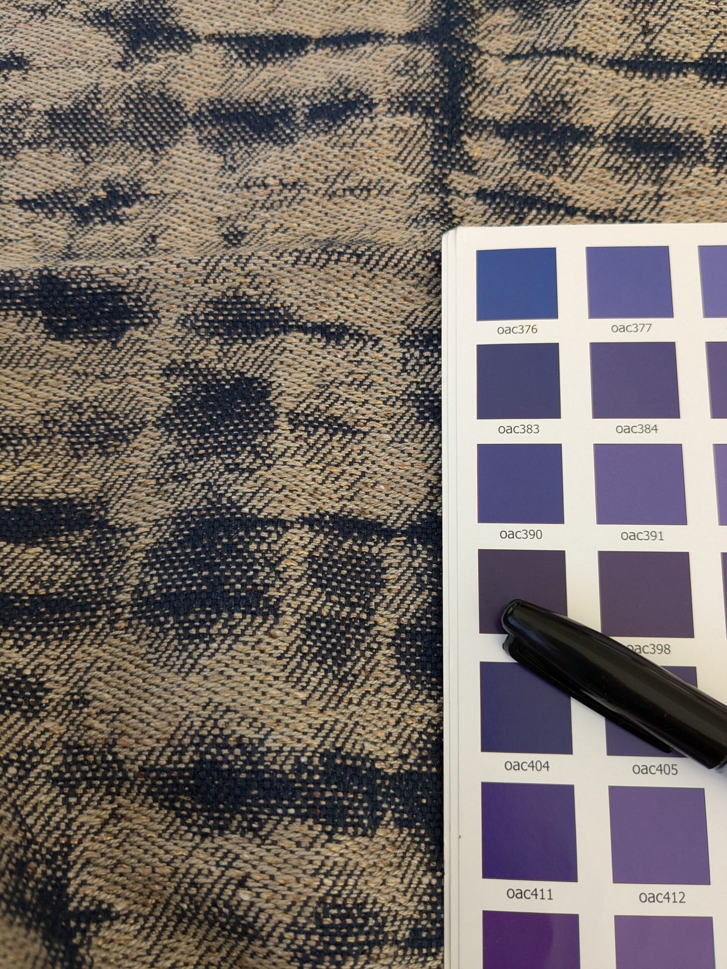 16 EV47 Square Scalamandre Shibori Weave Indigo Blue White Texture Silk Cotton 26"x26"