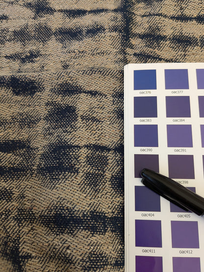 16 EV47 Square Scalamandre Shibori Weave Indigo Blue White Texture Silk Cotton 26"x26"