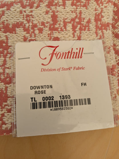 17 EV47 Square Scalamandre Fonthill Downtown Rose Pink Cream White Small Scale Texture Jacquard