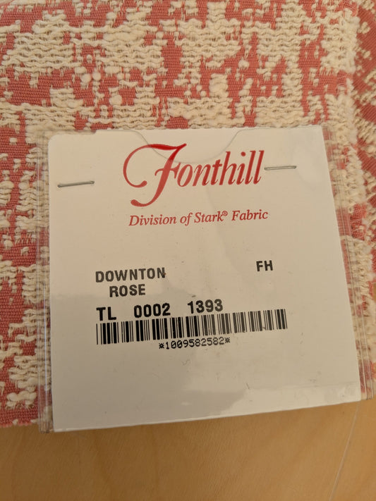 17 EV47 Square Scalamandre Fonthill Downtown Rose Pink Cream White Small Scale Texture Jacquard