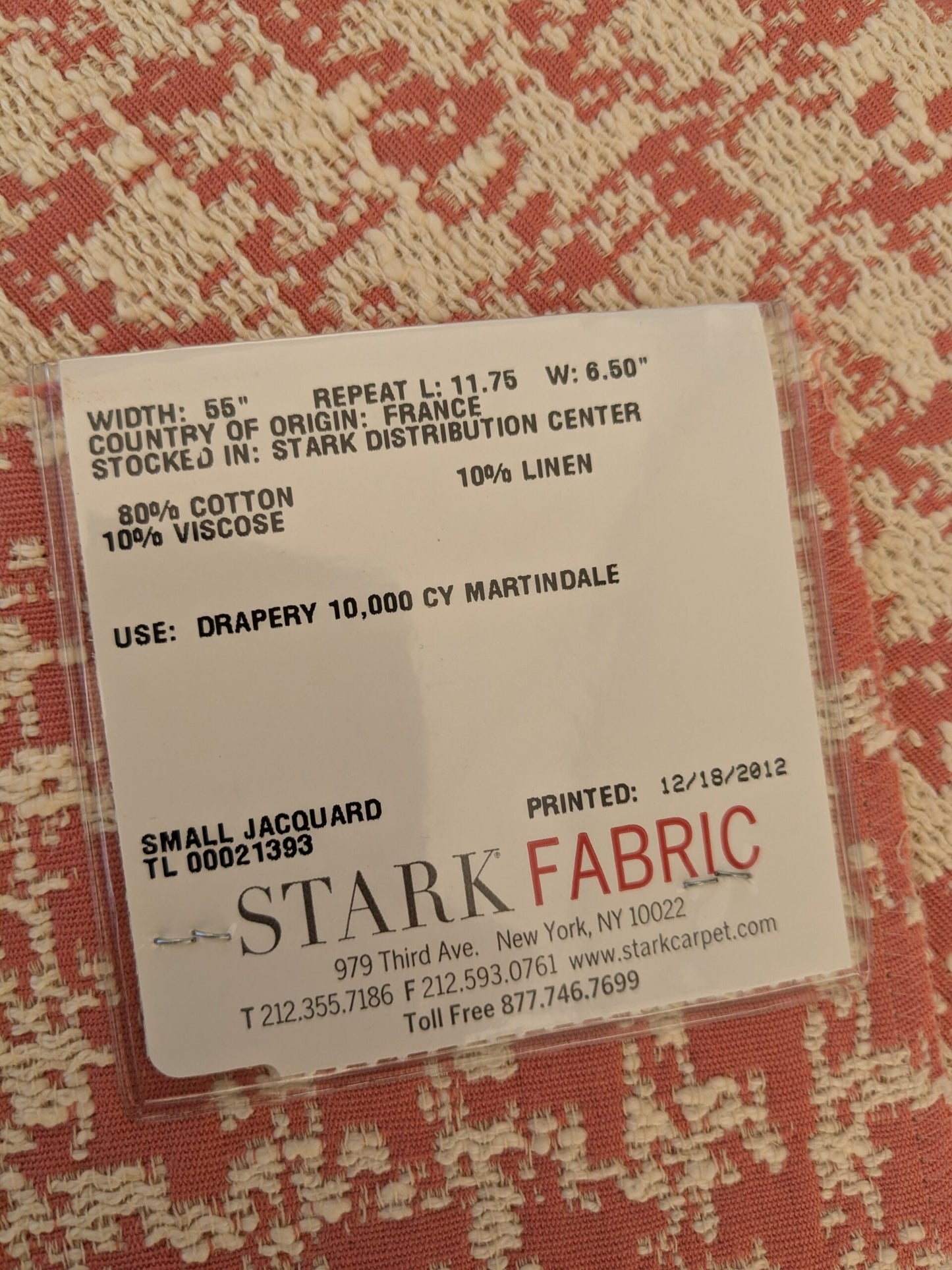 17 EV47 Square Scalamandre Fonthill Downtown Rose Pink Cream White Small Scale Texture Jacquard