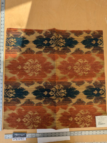 18 EV47 Square Scalamandre Accademy Ikat Persian Heavy Orange Red Blue Purple Earthy MSRP USD 148/Y 27"x27"