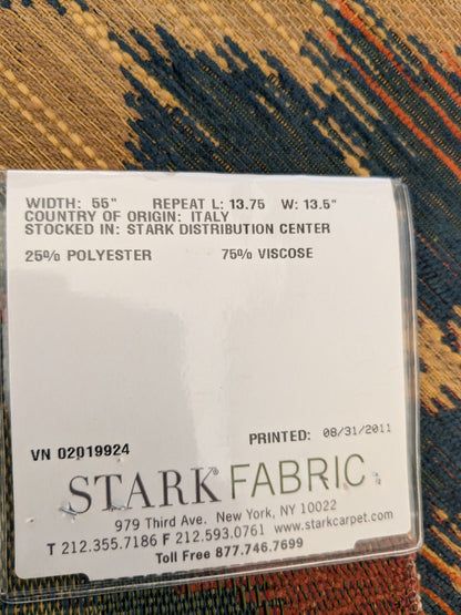 18 EV47 Square Scalamandre Accademy Ikat Persian Heavy Orange Red Blue Purple Earthy MSRP USD 148/Y 27"x27"