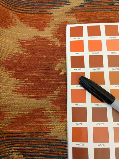 18 EV47 Square Scalamandre Accademy Ikat Persian Heavy Orange Red Blue Purple Earthy MSRP USD 148/Y 27"x27"