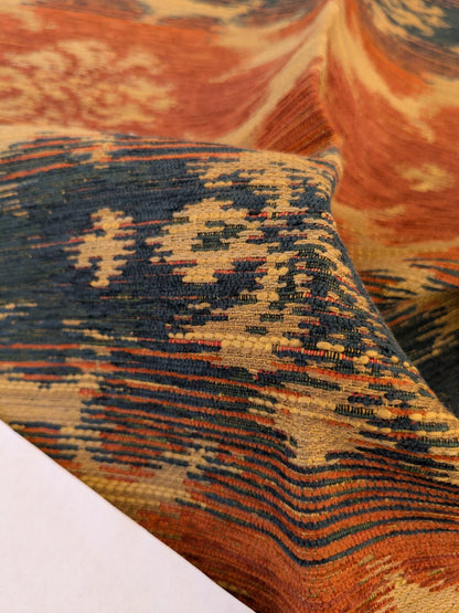 18 EV47 Square Scalamandre Accademy Ikat Persian Heavy Orange Red Blue Purple Earthy MSRP USD 148/Y 27"x27"
