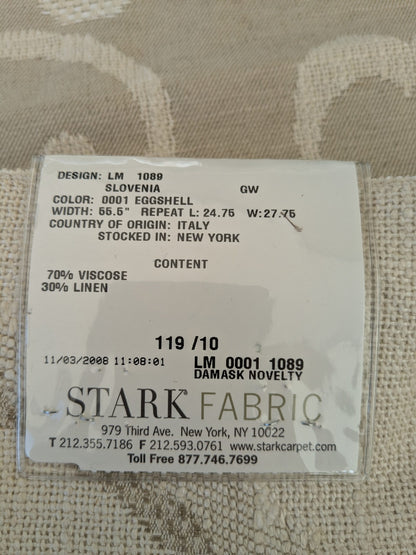 137 EV47 Square Scalamandre Grey Watkins Slovenia Eggshell Beige White Large Crewel Flower Lampas Fr Italy Damask Novelty MSRP USD 290/Y