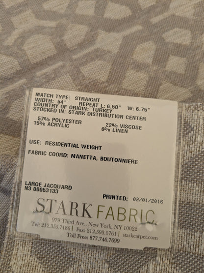 22 EV47 Square Scalamandre Old World Weavers Porta Fregio Shadow Gray Geometric Lattice Fretwork