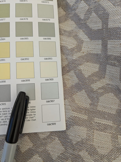 22 EV47 Square Scalamandre Old World Weavers Porta Fregio Shadow Gray Geometric Lattice Fretwork