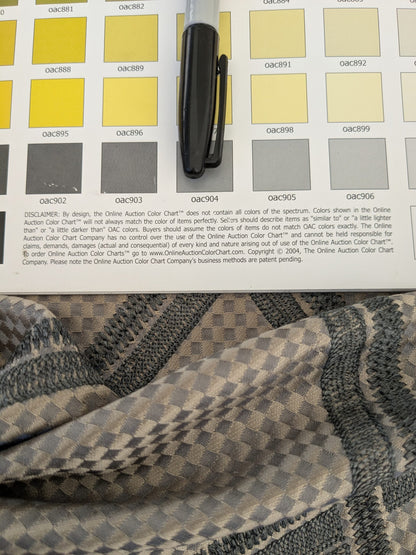 24 EV47 Square Silk Blend Scalamandre Houles Paris Cordoue Gray Diamond Geometric Jacquard 25"x25" Tape Stain