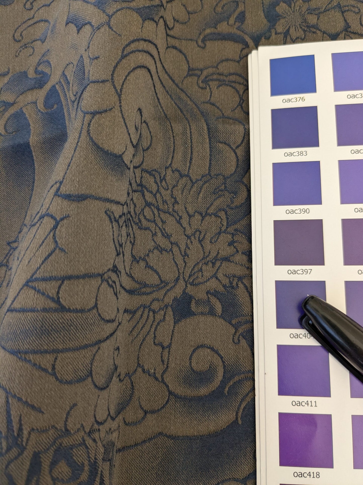 25 EV47 Square Jacquard by Jean Paul Gaultier Komodo Nuit Purple Bird Animal Chinoiserie Graphic Scenic MSRP USD734/y