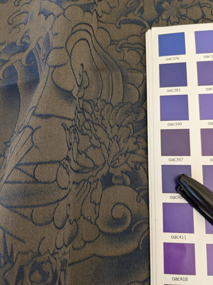 25 EV47 Square Jacquard by Jean Paul Gaultier Komodo Nuit Purple Bird Animal Chinoiserie Graphic Scenic MSRP USD734/y