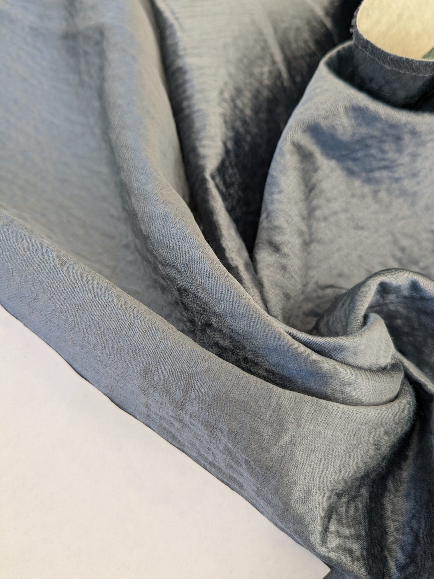 26 EV47 Square Scalamandre Alhambra Zen Satin Blue Cloud Solid Blue Cotton