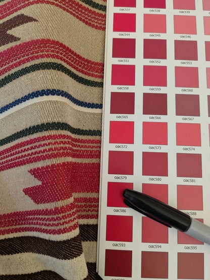 29 EV47 Square Scalamandre Cheyenne Red Brown Beige Stripe Geometric MSRP USD 300+/y