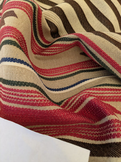 29 EV47 Square Scalamandre Cheyenne Red Brown Beige Stripe Geometric MSRP USD 300+/y