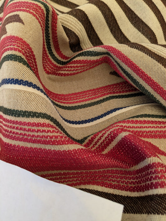 29 EV47 Square Scalamandre Cheyenne Red Brown Beige Stripe Geometric MSRP USD 300+/y