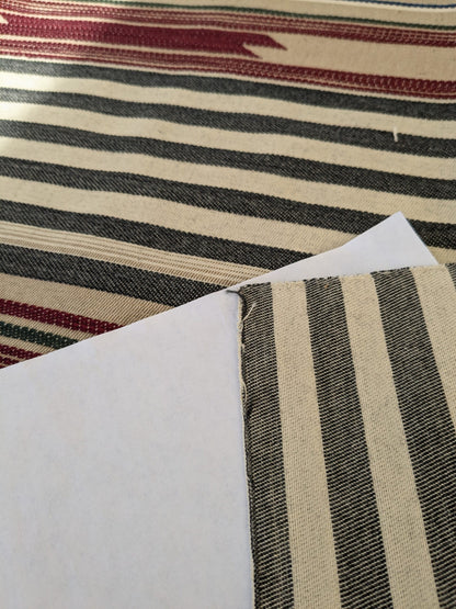 30 EV47 Square Scalamandre Cheyenne Brown Beige Black Stripe Geometric MSRP USD 300+/y