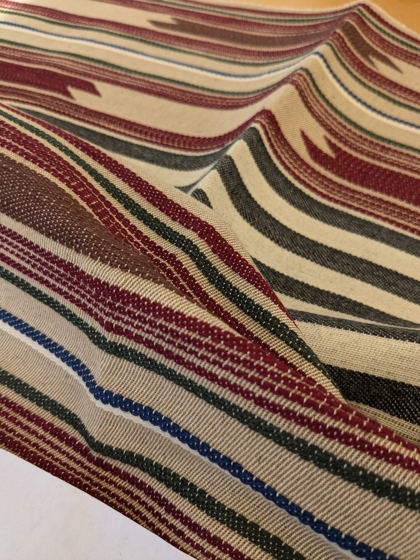 30 EV47 Square Scalamandre Cheyenne Brown Beige Black Stripe Geometric MSRP USD 300+/y