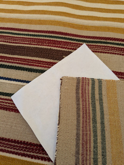 31 EV47 Square Scalamandre Cheyenne Brown Beige Yellow Red Stripe Geometric MSRP USD 300+/y